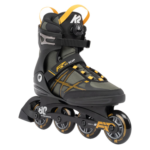 K2 F.I.T. 80 Boa Gray Mens Inline Skates - Gray/Mustard/13.0