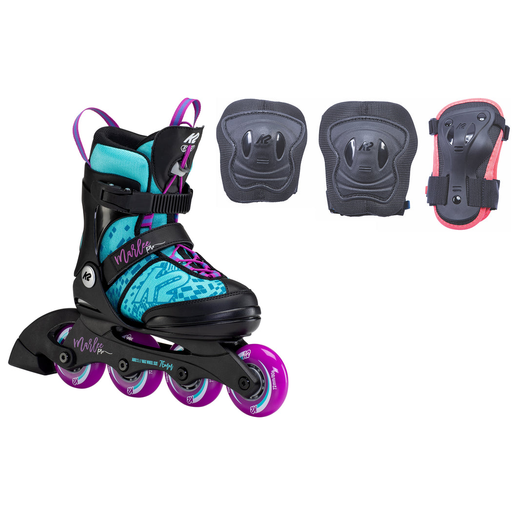 K2 Marlee Pro Pack LTBU Adj Inline Skates - Lt Blue/Purple/4-8