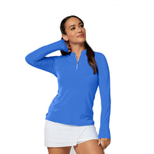 
                        
                          Load image into Gallery viewer, Sofibella  Womens 1/4 Zip Golf Shirt 1 - Valley Blue/2X
                        
                       - 3