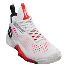 
                        
                          Load image into Gallery viewer, Wilson Rush Pro Tour Mid Mens Tennis Shoes - White/Black/Red/D Medium/14.0
                        
                       - 11