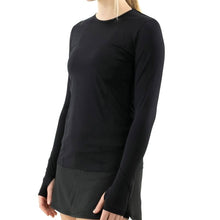 
                        
                          Load image into Gallery viewer, FILA UV Blocker Womens Long Sleeve Tennis Shirt - BLACK 001/XXL
                        
                       - 1