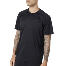 
                        
                          Load image into Gallery viewer, FILA Kaab Short Sleeve Crew Mens Tennis Shirt - BLACK 001/XXL
                        
                       - 1