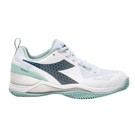 Diadora Blushield Torneo 2 ClY Womens Tennis Shoes - Wht/L.blue/Surf/B Medium/9.5