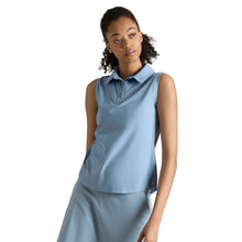 
                        
                          Load image into Gallery viewer, Rhone Course to Court Sleeveless Womens Golf Polo - Blue Mist/XL
                        
                       - 3