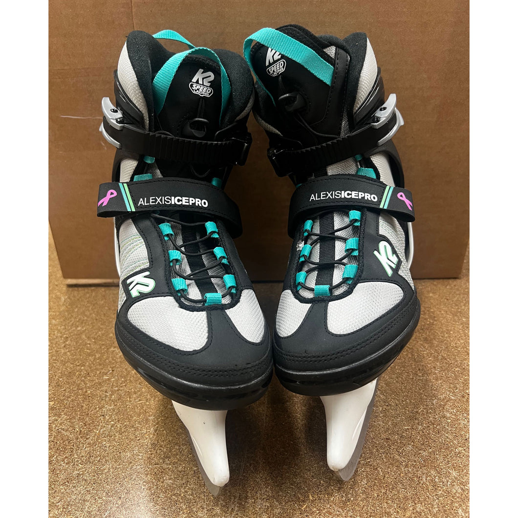 K2 Alexis Ice Pro Womens Ice Skates 33076 - Wht/Gry/Teal/8.5