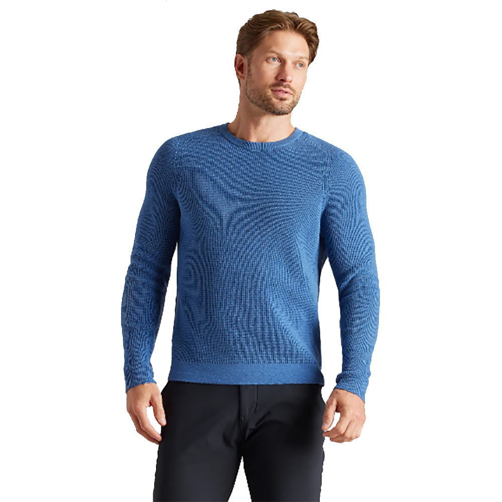 Rhone Walden Waffle Mens Sweater - Blue Horizon/XL