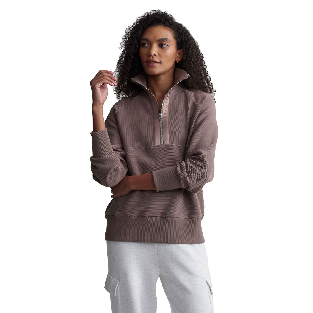 Varley Lismore Half Zip Womens Sweater - Deep Taupe/M