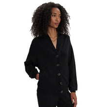 
                        
                          Load image into Gallery viewer, Varley Celeste Button Through Sweat Womens Jacket - Black/L
                        
                       - 1