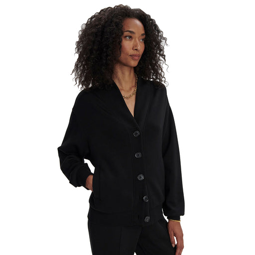 Varley Celeste Button Through Sweat Womens Jacket - Black/L